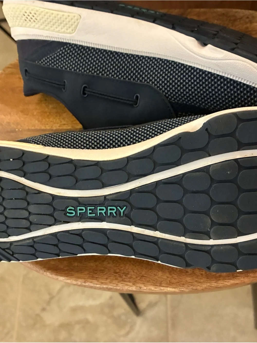 Sperry Men's Navy Knit Lace-Up Boat Shoe